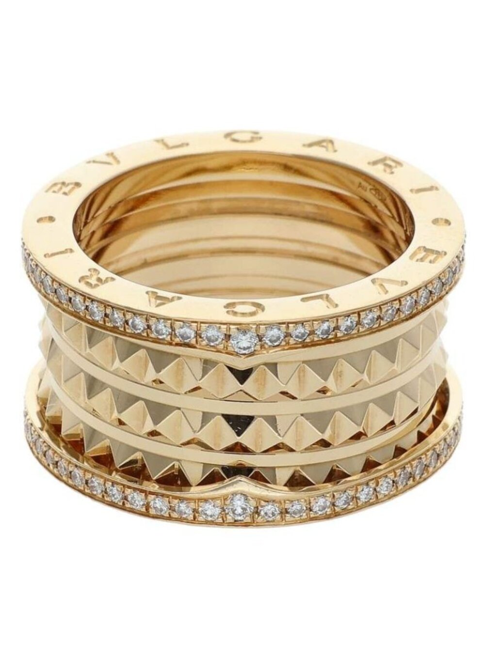 Bvlgari B.zero1 Rock Band 18k Yellow Gold Diamond Ring